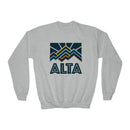 Alta, Utah Youth Sweatshirt - Unisex Kid's Alta Crewneck Sweatshirt-2
