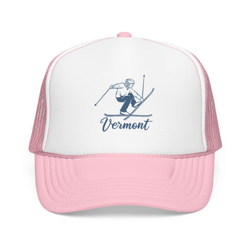 Vermont Snow Ski Trucker Hat — Retro Skier Foam Cap