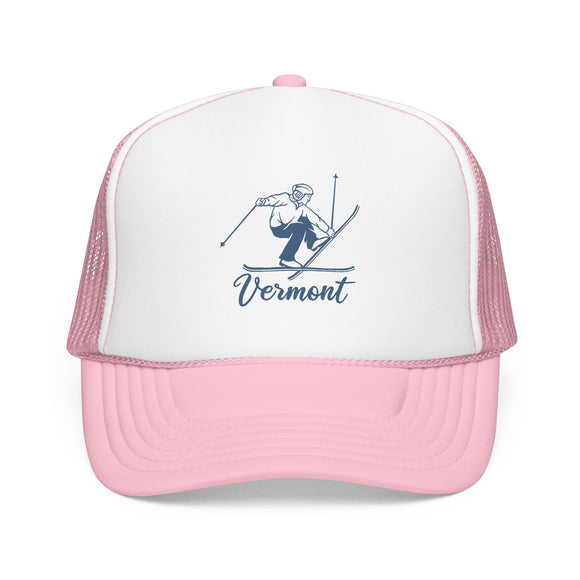Vermont Snow Ski Trucker Hat — Retro Skier Foam Cap