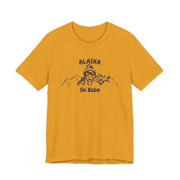 Alaska Ski Babe T‑Shirt - Retro Skiing Graphic Tee