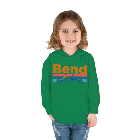 Bend Toddler Hoodie - Retro Mountain Sun Unisex Bend Toddler Sweatshirt
