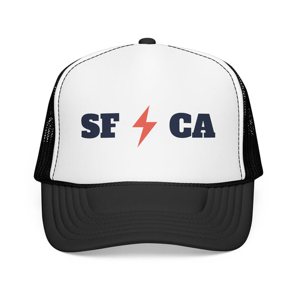 San Francisco, California Retro Trucker Hat - Lightning Foam Cap