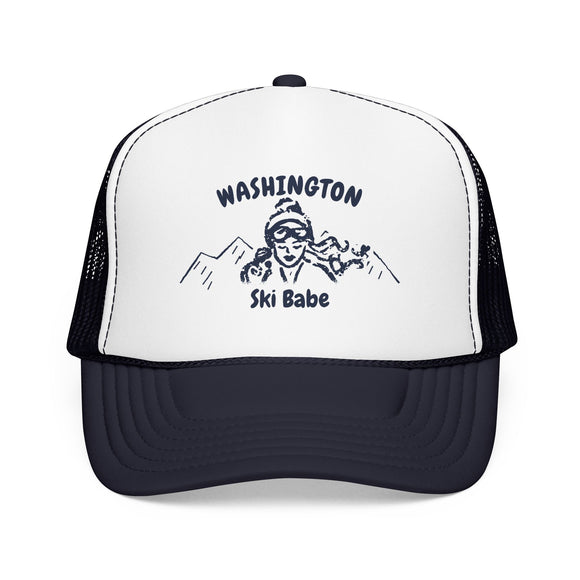 Washington Ski Babe Trucker Hat — Foam Mesh Cap