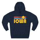 Premium Iowa Hoodie - Retro Sun Unisex Sweatshirt-1