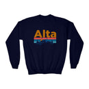 Alta, Utah Youth Sweatshirt - Unisex Kid's Alta Crewneck Sweatshirt-4