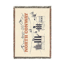 North Conway, New Hampshire Ski Town Throw Blanket | Mountain Woven Blanket-3