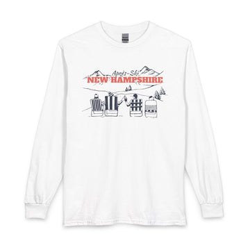 New Hampshire Après-ski Long Sleeve Shirt - Mountain Retro Skiing - 0