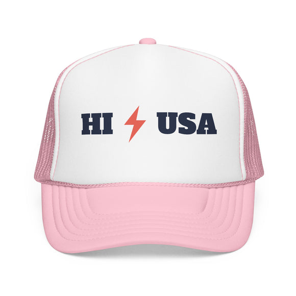 Hawaii Retro Trucker Hat - Lightning Foam Cap