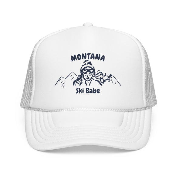 Montana Ski Babe Trucker Hat — Foam Mesh Cap
