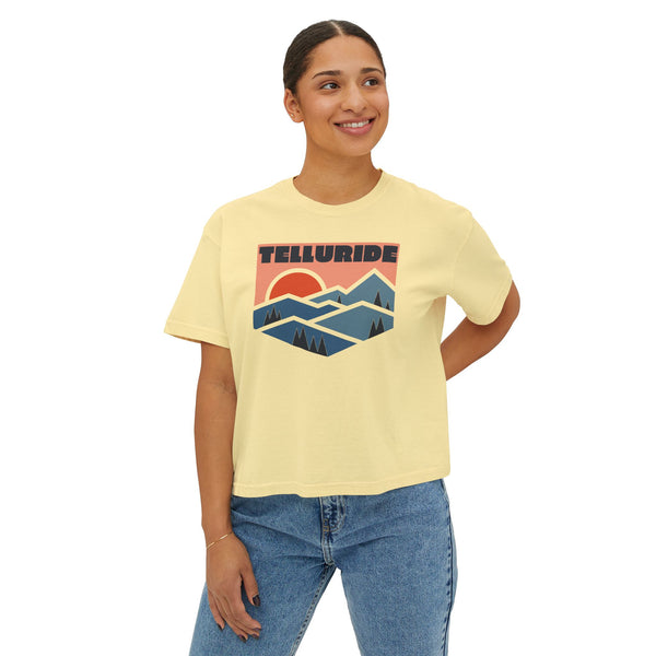Women's Telluride, Colorado Boxy Graphic Tee - Slightly Cropped