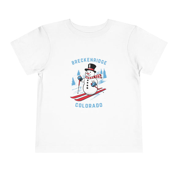 Breckenridge, Colorado Toddler Skiing Snowman Graphic Tee - Kids Breckenridge T-Shirt