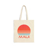 Maui, Hawaii Retro 80s Cotton Canvas Maui Tote Bag