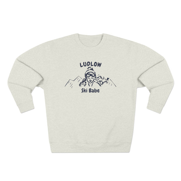 Premium Ludlow, Vermont Ski Babe Sweatshirt