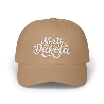 Buy khaki North Dakota Dad Hat - Embroidered North Dakota Classic Dad Cap
