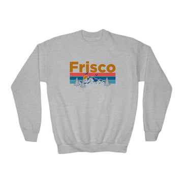 Buy sport-grey Frisco, Colorado Youth Sweatshirt - Unisex Kid's Frisco Crewneck Sweatshirt