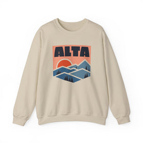 Alta, Utah Sweatshirt Retro Mountains, Alta Unisex Graphic Crewneck - 0
