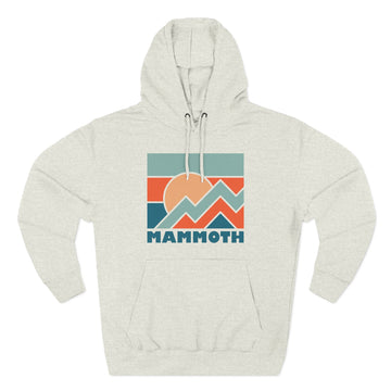 Buy oatmeal-heather Mammoth, California Hoodie - Retro Mountain Unisex Sweatshirt