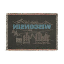 Wisconsin Ski Town Throw Blanket | Mountain Woven Blanket-5