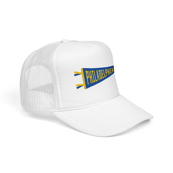 Philadelphia, Pennsylvania Pennant Trucker Hat — Retro Flag Foam Cap