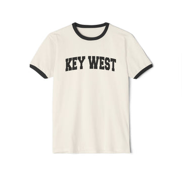 Key West, Florida Cotton Ringer Graphic Tee - Unisex Key West T Shirt, Vintage Style Tee, Men's/Women's Tee - 0