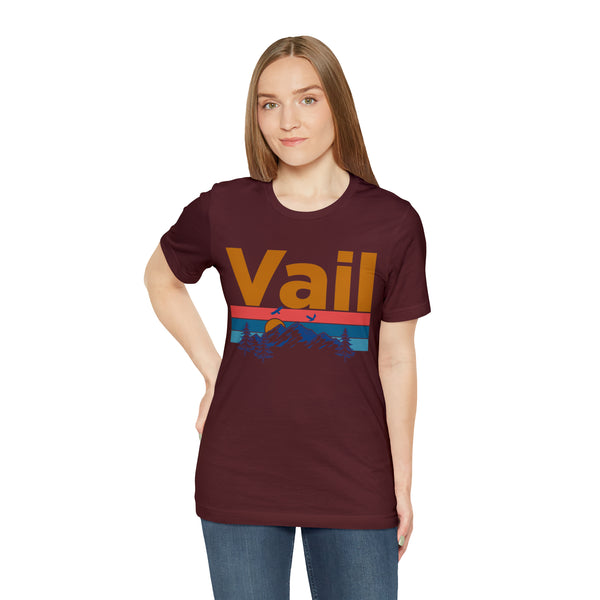 Vail, Colorado Shirt - Mountain Sunset Unisex Vail T-Shirt
