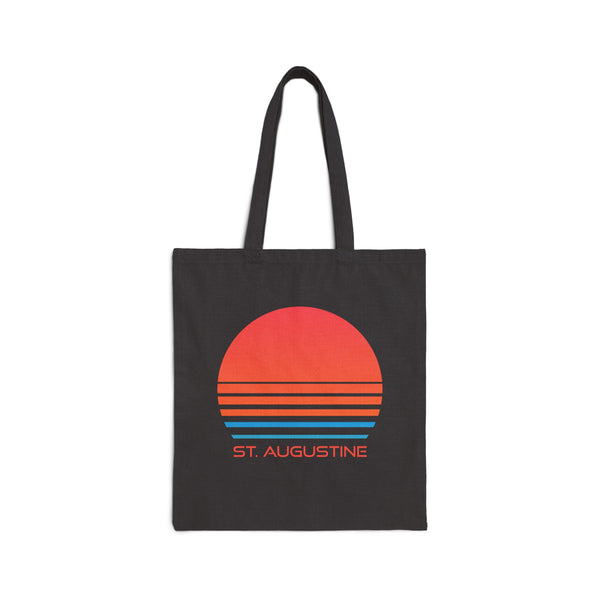 St. Augustine, Florida Retro 80s Cotton Canvas St. Augustine Tote Bag