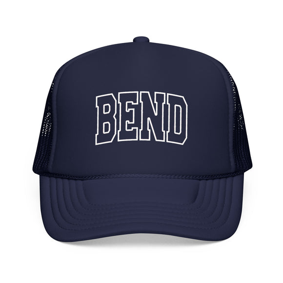 Bend, Oregon Trucker Hat — Vintage College Foam Mesh Bend Cap
