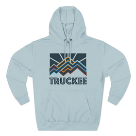 Buy blue-mist Truckee, California Hoodie - Retro Mountain Unisex Sweatshirt