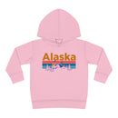Alaska Toddler Hoodie - Retro Mountain Sun Unisex Alaska Toddler Sweatshirt-5