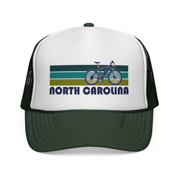 Buy dark-green North Carolina Retro Bike Trucker Hat - Vintage Style North Carolina Cap
