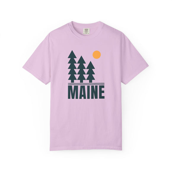 Maine T Shirt, Comfort Colors Cotton 100% Cotton Trees Tee