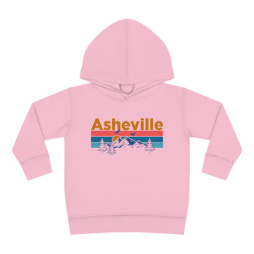 Buy pink Asheville Toddler Hoodie - Retro Mountain Sun Unisex Asheville Toddler Sweatshirt