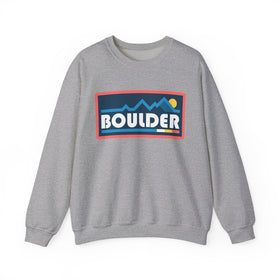 Buy sport-grey Boulder, Colorado Sweatshirt - Mountain Graphic Crewneck