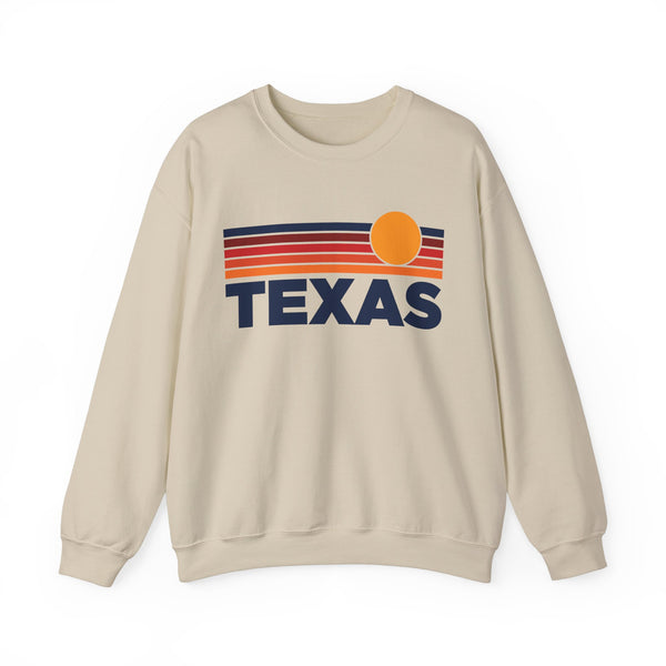 Texas Sweatshirt Retro Sun Unisex - Vintage Texas Inspired Warm Pullover Jumper