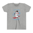 Lake Tahoe, California Youth Skiing Snowman Tee - Kids Lake Tahoe T Shirt-2