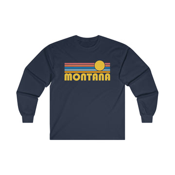 Buy navy Montana Long Sleeve Shirt - Retro Unisex Shirt