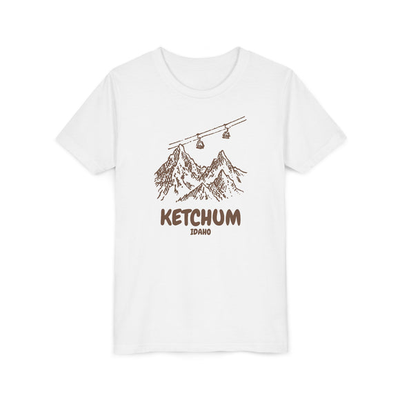 Ketchum, Idaho Youth T-Shirt — Vintage Gondola Ski Mountain Tee