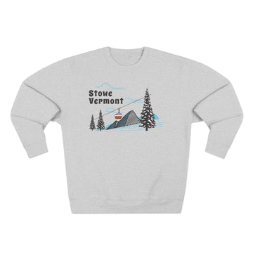 Premium Stowe, Vermont Sweatshirt Unisex Crewneck, Premium Sweatshirt, Crewneck Jumper, Ski Resort Apparel - 0