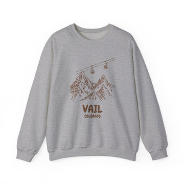 Buy sport-grey Vail, Colorado Mountain Gondola Sweatshirt, Travel Graphic