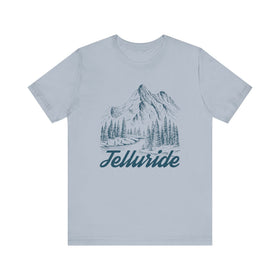 Buy light-blue Telluride, Colorado Graphic Tee - Mountain Illustration Telluride T Shirt