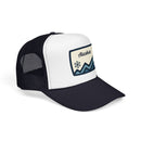 Alaska Retro Mountain Foam Trucker Hat — Vintage Snowflake-12