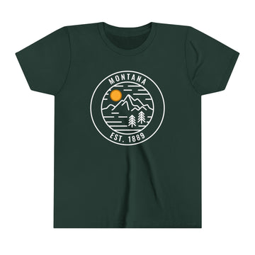 Buy forest Montana Youth Shirt - Retro Mountain Montana Kid's T-Shirt