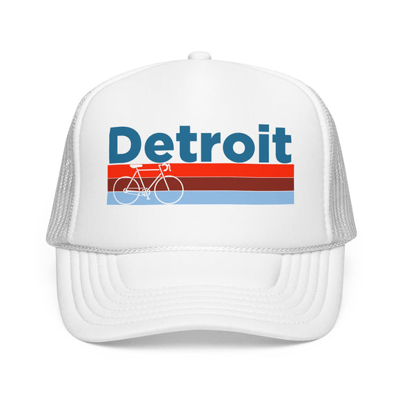 Detroit, Michigan Trucker Hat - Foam Detroit Bike Cap