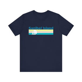Buy navy Sanibel Island, Florida T Shirt - Sailboat Graphic Tee