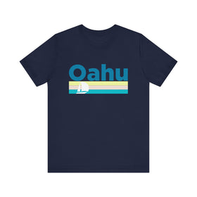 Buy navy Oahu, Hawaii T Shirt - Sailboat Graphic Tee