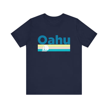 Buy navy Oahu, Hawaii T Shirt - Sailboat Graphic Tee