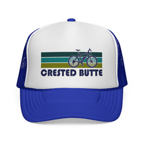 Buy royal Crested Butte, Colorado Retro Bike Trucker Hat - Vintage Style Crested Butte Cap