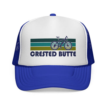 Buy royal Crested Butte, Colorado Retro Bike Trucker Hat - Vintage Style Crested Butte Cap
