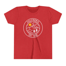 California Youth Shirt - Retro Mountain California Kid's T-Shirt