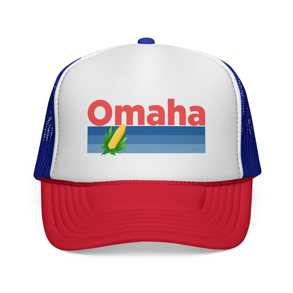 Omaha, Nebraska Retro Corn and Farm Trucker Hat